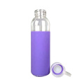 16oz 500ml outdoor sports glass water drinking bottle with silicone sleeve and lid